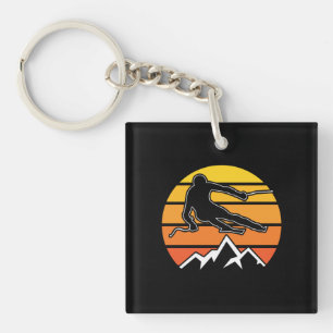 Retro Skiing Keychain