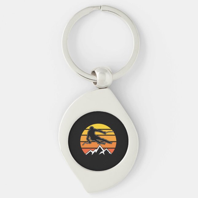 Retro Skiing Keychain (Front)