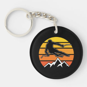 Retro Skiing Keychain