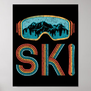 Retro Skiing Shirt For Men Women Vintage Snowboard Poster