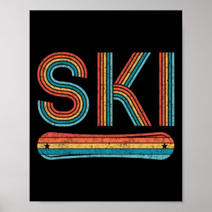 Retro Skiing Shirt For Men Women Vintage Snowboard Poster