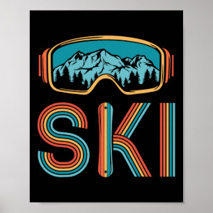 Retro Skiing Shirt For Men Women Vintage Snowboard Poster
