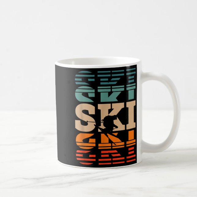 Retro skiing ski  coffee mug (Right)