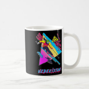 Retro Skiing Style Uzbekistan Adventure Ski Skier Coffee Mug