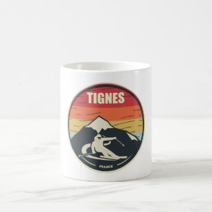 Retro Skiing Tignes France Ski Coffee Mug