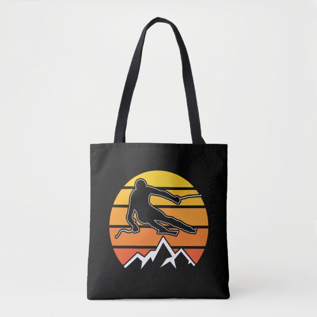 Retro Skiing Tote Bag (Front)
