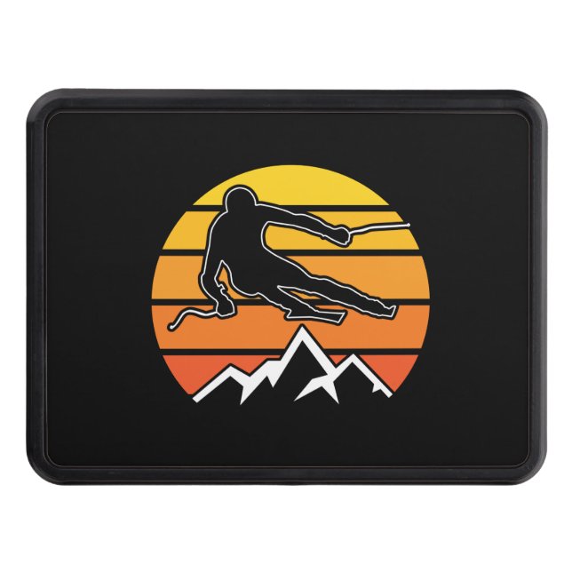 Retro Skiing Trailer Hitch Cover (Front)