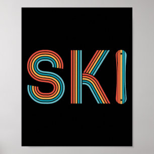 Retro Skiing Vintage 80s 90s Snowboarding Skiers M Poster