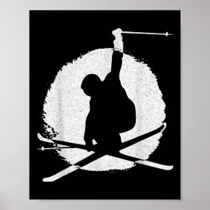 Retro Skiing - Vintage Skier, Skiing Lover, Cold W Poster