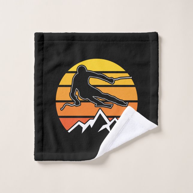 Retro Skiing Wash Cloth (Wash Cloth)
