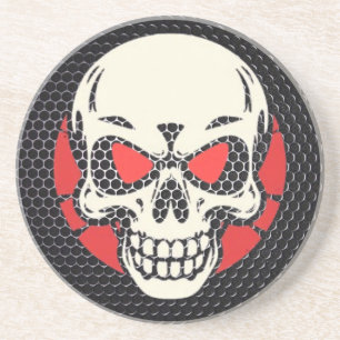 Retro Skull Coaster – Metal Mesh Vibes