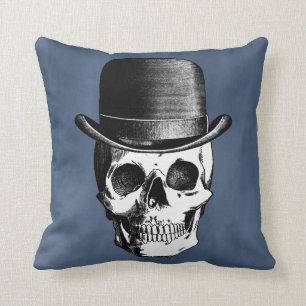 Retro Skull Head Throw Pillow