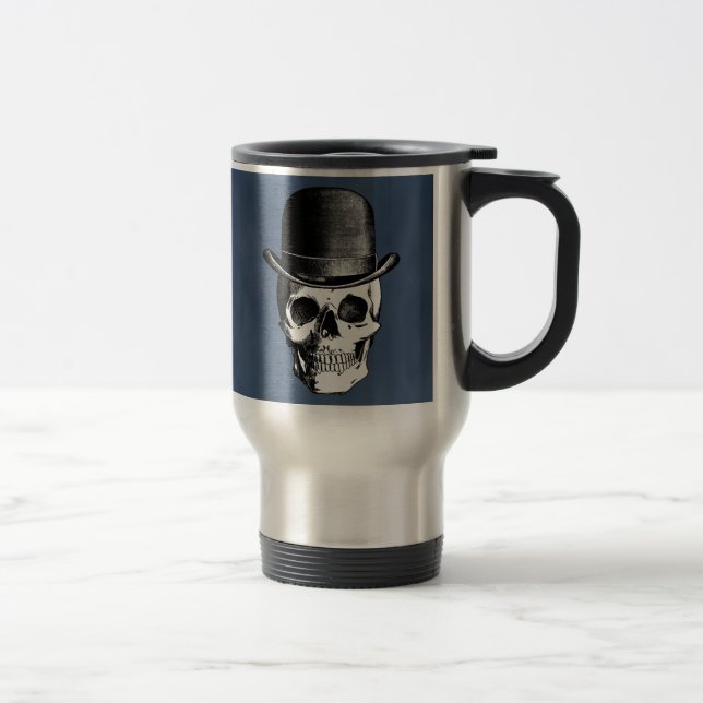 Retro Skull Head Travel Mug (Right)