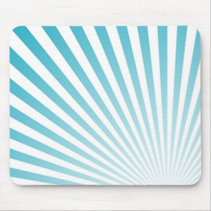 Retro Sky blue Sun Rays Background Mouse Pad