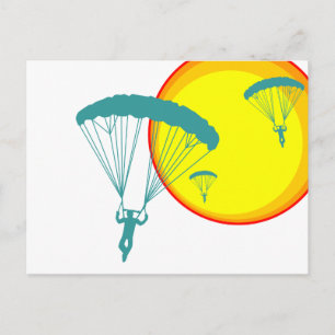 retro sky divers postcard