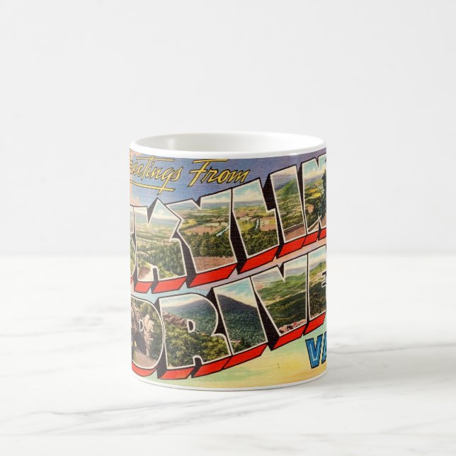 Retro Skyline Drive Postcard Mug (Center)