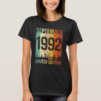 Retro Skyline September 1992  30th Birthday T-Shirt