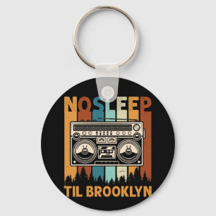 Retro Sleep Til Brooklyn Shirt Old School Portable Keychain