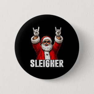 Retro Sleighing Math Problems Santa Math Teacher C 2 Inch Round Button