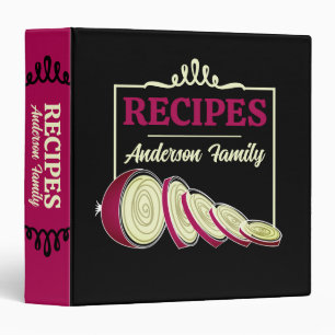retro sliced red onion recipe cookbook binder