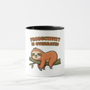 Retro Sloth Anti Hustle Color Inside Mug