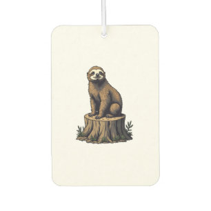 Retro Sloth Engraving Wildlife Shirt (3) Air Freshener