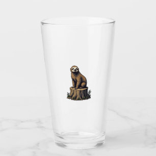 Retro Sloth Engraving Wildlife Shirt (3) Glass
