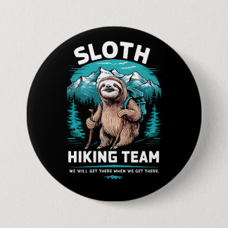 Retro Sloth Hiking Team Vintage Gift 3 Inch Round Button