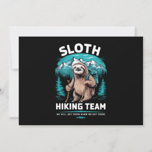 Retro Sloth Hiking Team Vintage Gift Invitation