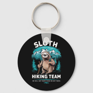 Retro Sloth Hiking Team Vintage Gift Keychain