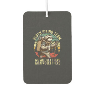 Retro Sloth Hiking Team We'll get There When we ge Air Freshener