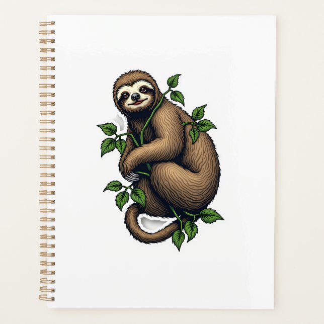 Retro Sloth Line Art Vintage Tee (4) (Devant)