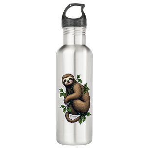 Retro Sloth Line Art Vintage Tee (4) 710 Ml Water Bottle