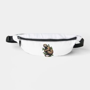 Retro Sloth Line Art Vintage Tee (4) Fanny Pack