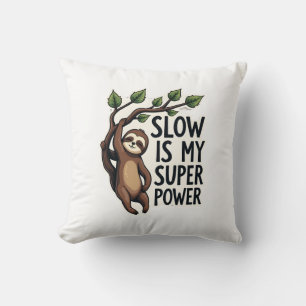 Retro Sloth Quote Shirt Funny Slow Life Vintage Te Throw Pillow