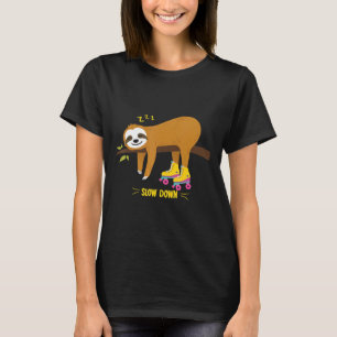 Retro Sloth Roller Skate Derby 70s 80s Gift Girl B T-Shirt