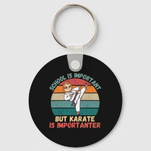 Retro Sloth School Is Important Karate Is Importan Keychain