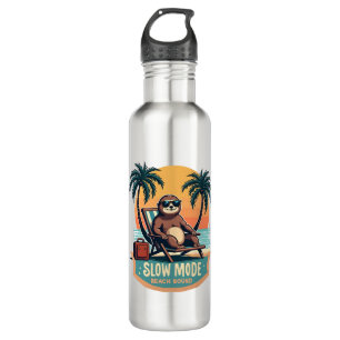 Retro Sloth Vacation Shirt Funny Tropical Relax De 710 Ml Water Bottle