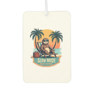 Retro Sloth Vacation Shirt Funny Tropical Relax De Air Freshener