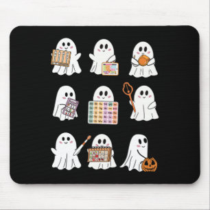 Retro Slp Ghost Halloween Speech Therapy Autumn Fa Mouse Pad