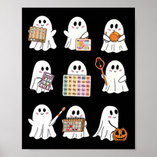 Retro Slp Ghost Halloween Speech Therapy Autumn Fa Poster
