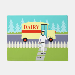 Retro Small Town Milkman Door Mat