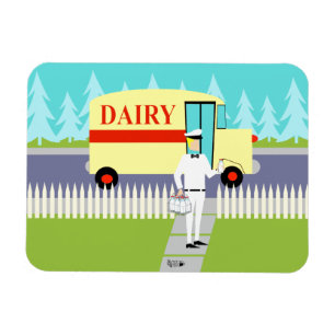 Retro Small Town Milkman Flexible Magnet