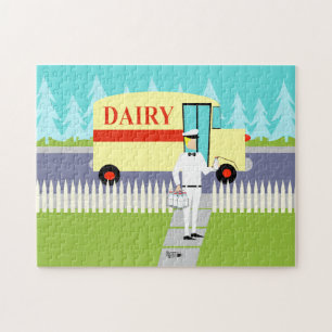 Retro Small Town Milkman Puzzle