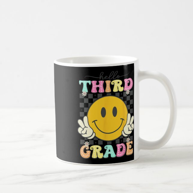 Retro Smile Face Hello 3rd Grade Team Back To Scho Coffee Mug (Right)