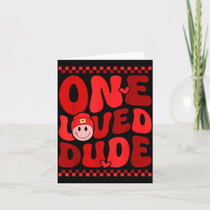 Retro Smile Face One Loved Dude Valentines Day Men Card