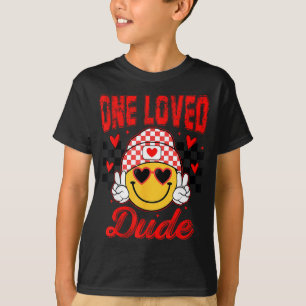 Retro Smile Face One Loved Dude Valentines Day Men T-Shirt