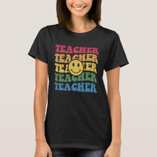 Retro Smile Face Teacher Inspirational Elementary T-Shirt