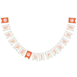Retro Smile Happy Birthday  Bunting Flags