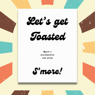 Retro S'more Bar   Roast A Marshmallow Wedding Poster